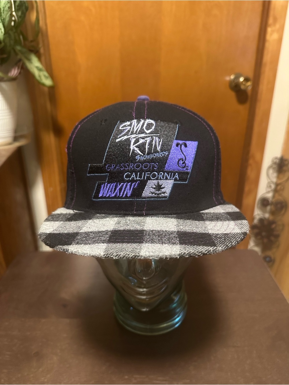 Smo King Grassroots California Black & Purple Snapback Hat